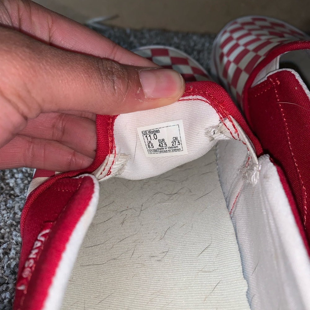 Vans red and cream checkered. Size 11 womens